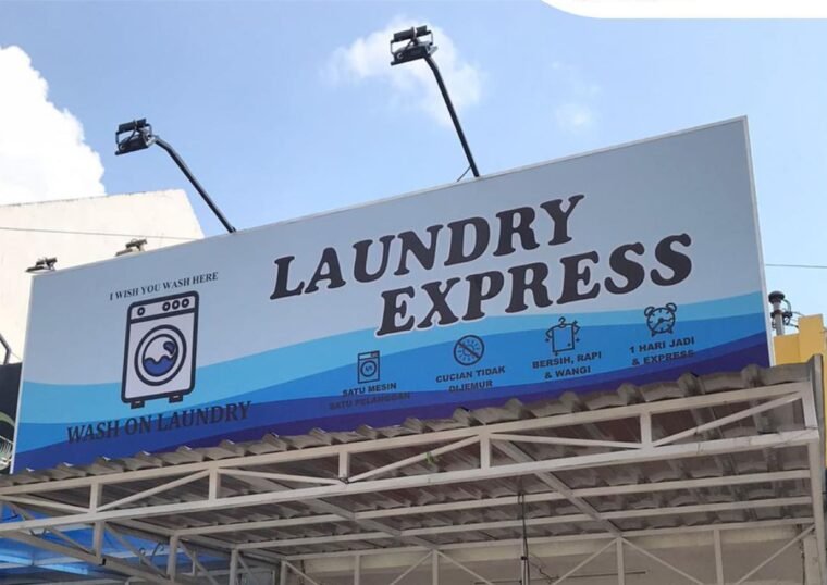 Pembuatan Papan Nama Laundry Express