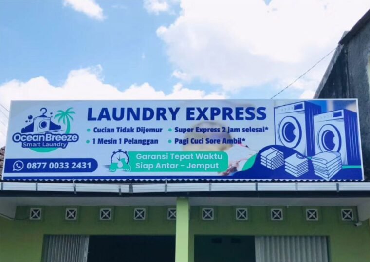 Pembuatan Papan Nama Laundry Express