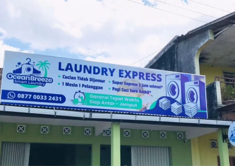 Pembuatan Papan Nama Laundry Express